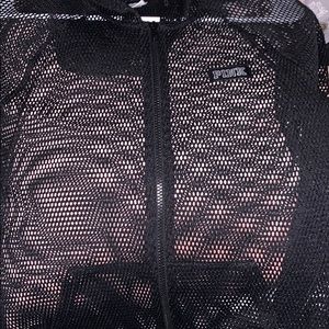 Mesh zip up hoodie